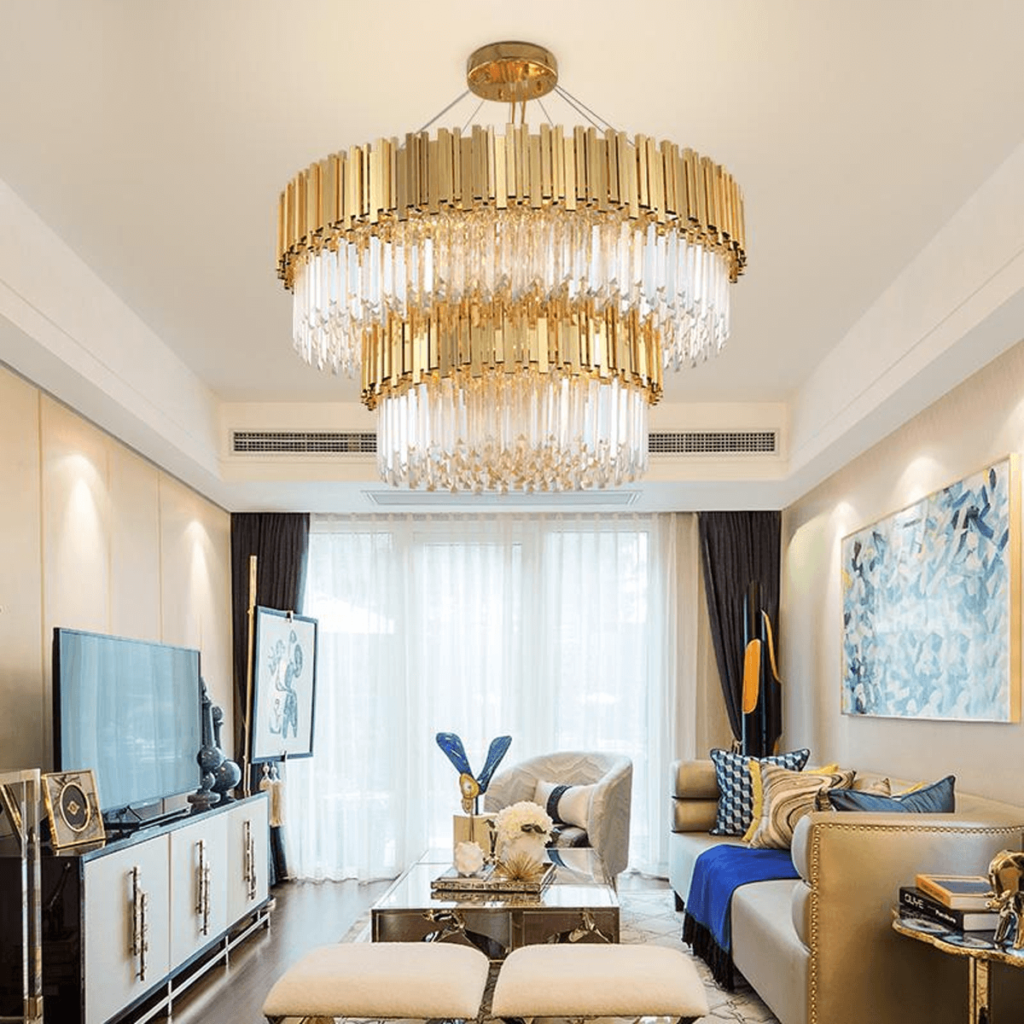 Buy Gold Luxury Crystal Chandeliers l Modern Style Chandelier Trending Gold Chandeliers for Contemporary Interiors