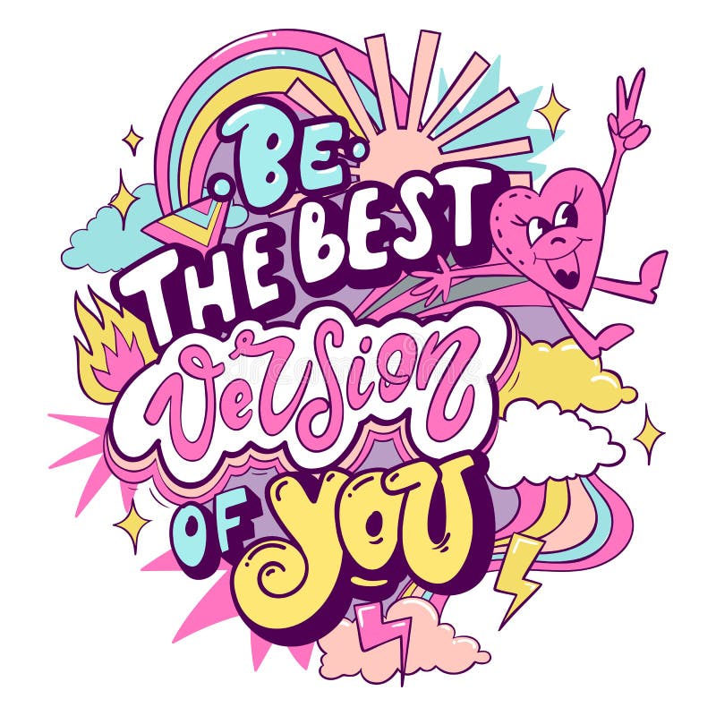 Be the Best Version of You Fun Color Quotes Motivation Poster Stock ... Best Solar Lights for Garden Pathways